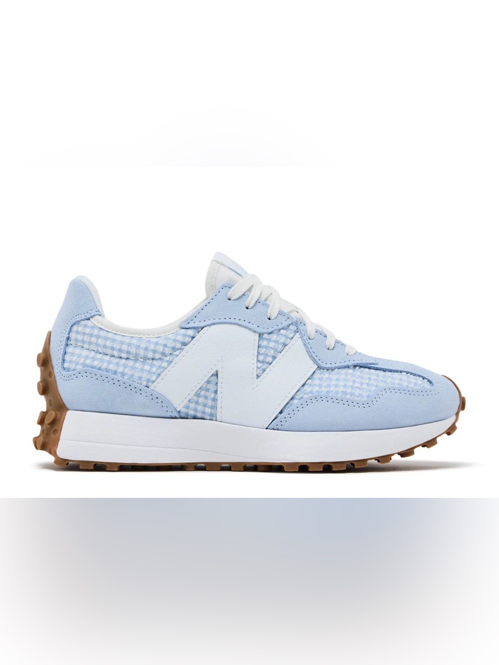 New Balance Women's Light Blue Gingham 327 Sneaker Size 8 - Picture 7 of 12